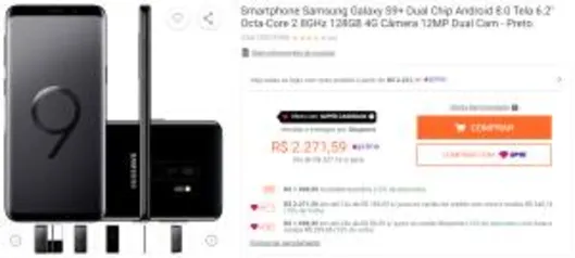 [R$1.699 Ame+CC Shoptime] Samsung Galaxy S9+ 128GB | R$1.999