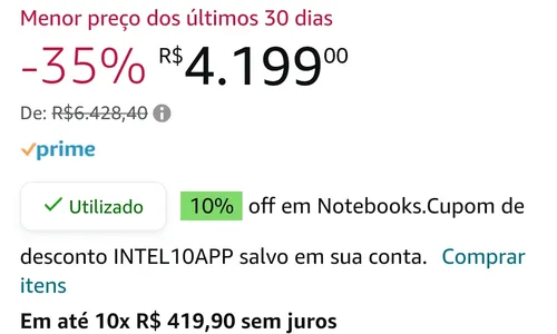 Imagem na descrição da promoção