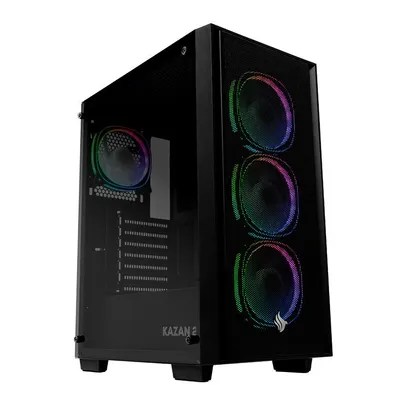 Gabinete Gamer Pichau Kazan 2, RGB, Mid-Tower, Lateral de Vidro, Com 4 Ventoinhas, Preto, PG-KZN2-RGB01