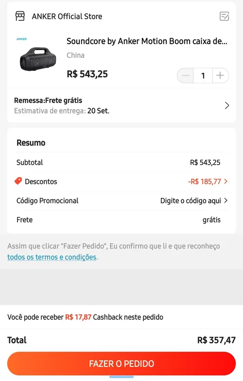 Imagem na descrição da promoção