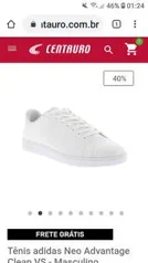 [TAM 43 e 44] Tênis adidas Neo Advantage Clean VS | R$84