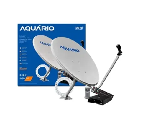 Kit Antena Aquário KU DTH-9060 com Receptor Digital +Cabo Coaxial+LNBF Universal 60cm