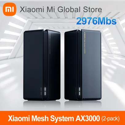 Roteador Xiaomi ax3000 (2-pacote) 256mb, 5g, wifi amplificador, ipv6, wpa3, Sistema Mesh.