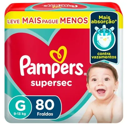 Fralda Pampers Supersec G - 80 fraldas