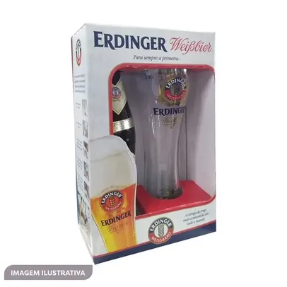 Cerveja Erdinger German Hefeweizen Com Copo - Alemanha - 500ml