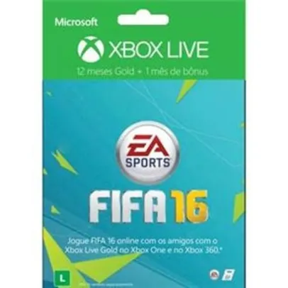 Xbox Live Gold 12 Meses Temático FIFA 16 + 1 Mês de EA Access