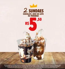 2 sundaes no Burger King - R$5,50