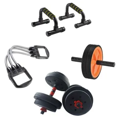 [AME: 190]Kit Treino C/ 8 Anilhas de Cimento 15 kg Expansor Fitness