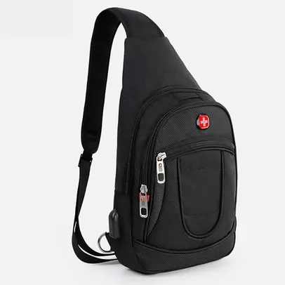 Bolsa Transversal Executiva Crossgear USB Shouder Bag Resistente Impermeável Masculina Antifurto