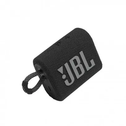 Caixa de Som Portátil JBL Go 3 com Bluetooth e À Prova de Poeira e Água – Preto | R$206