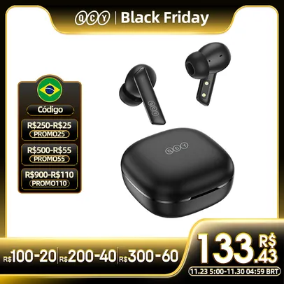 fone de ouvido QCY HT05 sem fio com cancelamento de ruído ( oferta 1ª compra ) BLACK FRIDAY