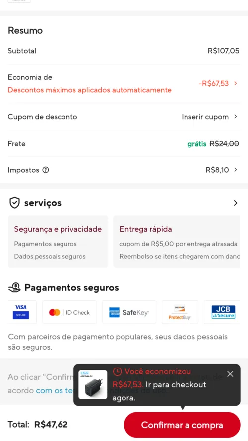 Imagem na descrição da promoção