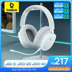 Baseus-Wireless Gaming Headphone com microfone, Bluetooth 5.3, driver de 40mm, 2.4G, sem fio, cabo RGB, GH02