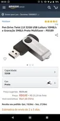 PEN DRIVE 32 GB PRETO MULTILASER