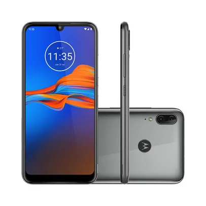 Smartphone Motorola Moto E6 Plus 64GB Cinza Metálico 4G Tela 6,1&quot; Câmera Dupla 13MP Selfie 8MP 