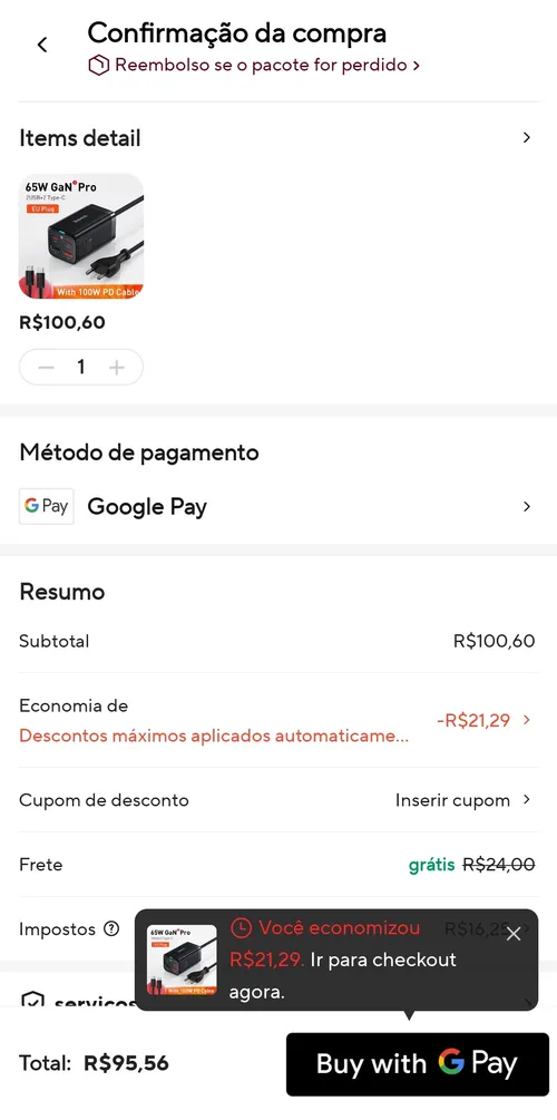 Imagem na descrição da promoção