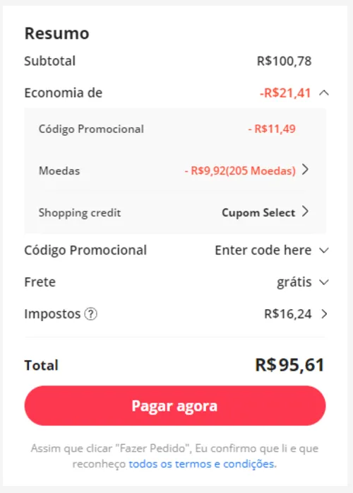 Imagem na descrição da promoção