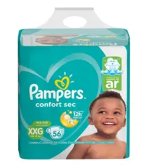 Kit de Fraldas Pampers XXG Confort Sec Super - 224 Unidades | R$195