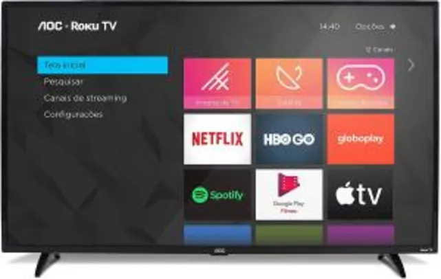 SMART TV AOC ROKU TV 43" FHD 43S5195/78G | R$ 1.439,10