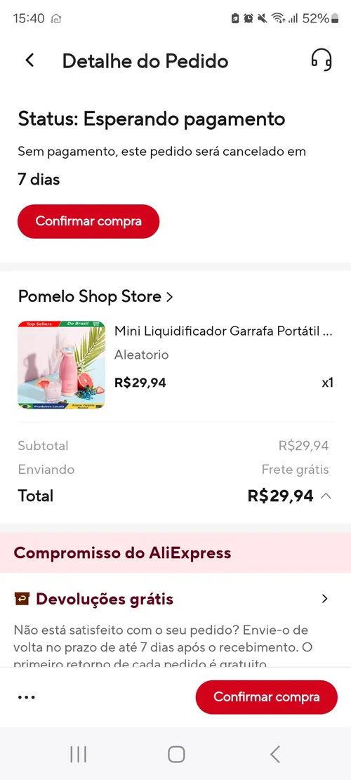 Imagem na descrição da promoção