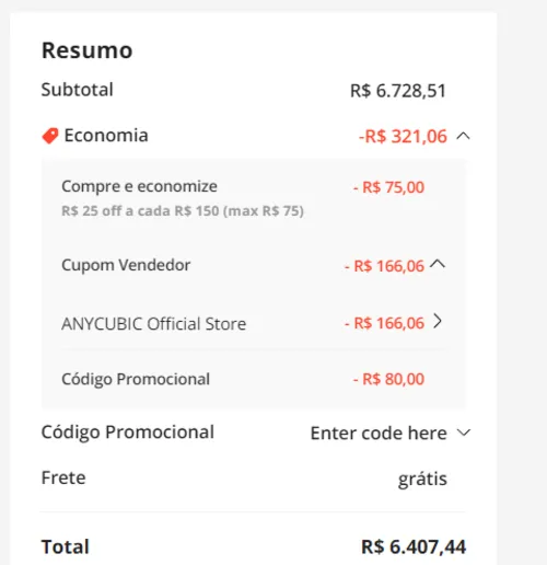 Imagem na descrição da promoção