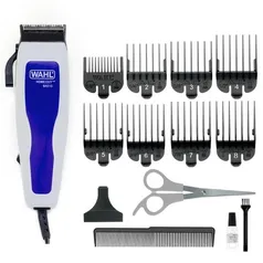 Máquina de Cortar Cabelo Wahl Home Cut Basic 9155 com 8 Pentes - Cinza/Azul