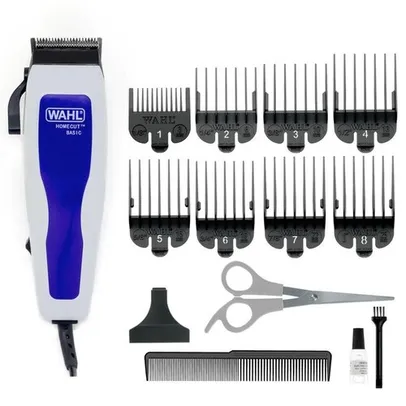 Máquina de Cortar Cabelo Wahl Home Cut Basic 9155 com 8 Pentes - Cinza/Azul