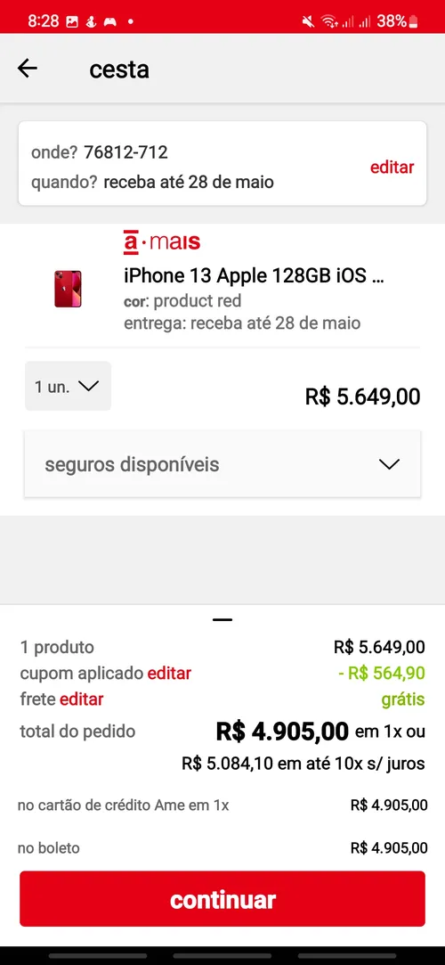 Imagem na descrição da promoção