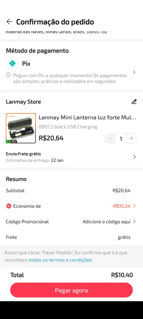 Imagem na descrição da promoção