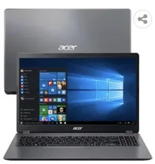 Notebook Acer Core i3-1005G1 8GB 256GB SSD Tela 15.6” Windows 10 Aspire 3 A315-56-3090