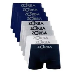 Kit 10 Cuecas Boxer Em Algodão Adulto ZORBA-781 - Sortida - R$142