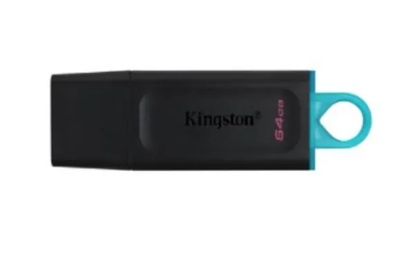 Pen Drive DataTraveler Exodia 64GB Kingston com Conexão USB 3.2, Preto/Azul - DTX/64GB