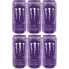 Kit com 6 Unidades de Energy Monster Ultra Violeta 473ml