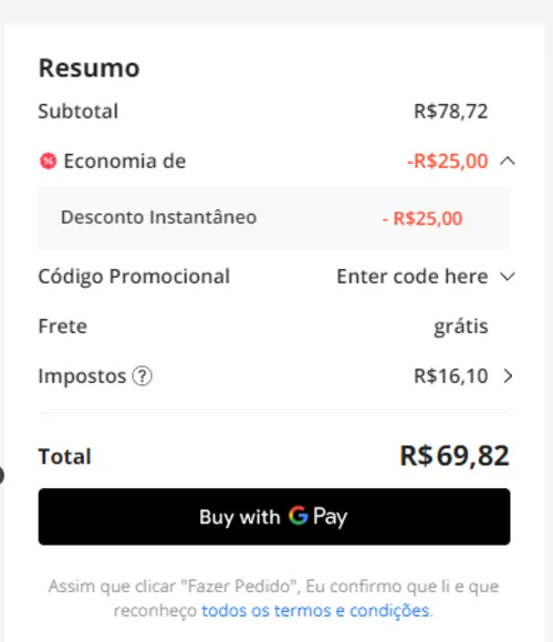 Imagem na descrição da promoção