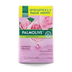 (REC)Sabonete em Barra Palmolive Naturals Nutrição Cremosa Leite e Pétalas de Rosa 85g