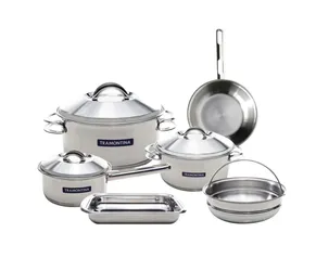 [Banqi R$289,90] Conjunto de Panelas 6 Peças Tramontina Solar Inox