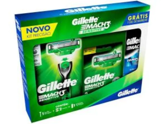 Kit Aparelho de Barbear Gillette Sensitive - 2 Peças por R$ 24
