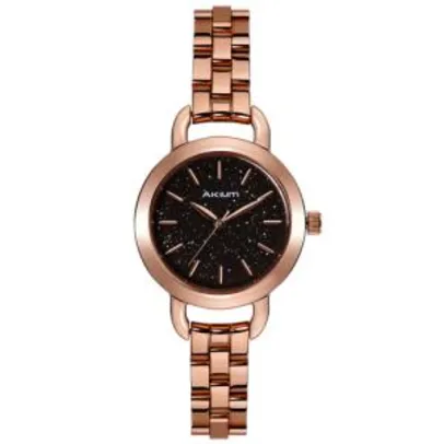 Relógio akium feminino aço rosé - 03e76fbz3-verg-763 - R$273