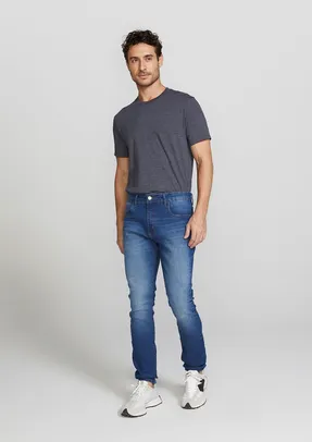Calça Skinny Masculina Em Jeans De Algodão - Azul