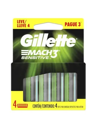 Carga para Aparelho de Barbear Gillette Mach3 Sensitive Leve 4 Pague 3