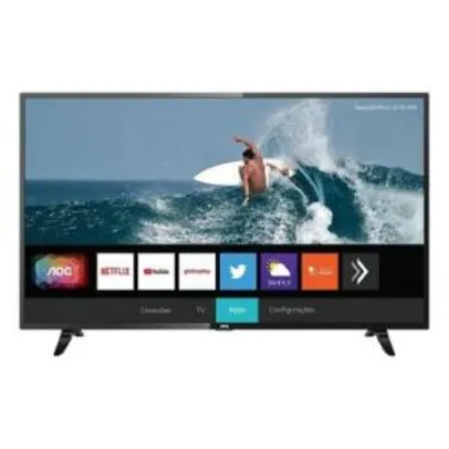 [1200 AME] TV Smart 43 Polegadas Full HD LED HDR AOC 43S5295 R$ 1329