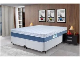 Cama Box Queen Size (Box + Colchão) ProDormir - Colchões Mola 34cm de Altura Sensitive Blue por R$ 960