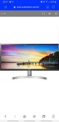 Monitor Ultrawide Lg 29'' Full HD 29WK600W - R$944