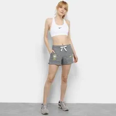 Short de Moletom Brasil Nike Gym Feminino - Mescla