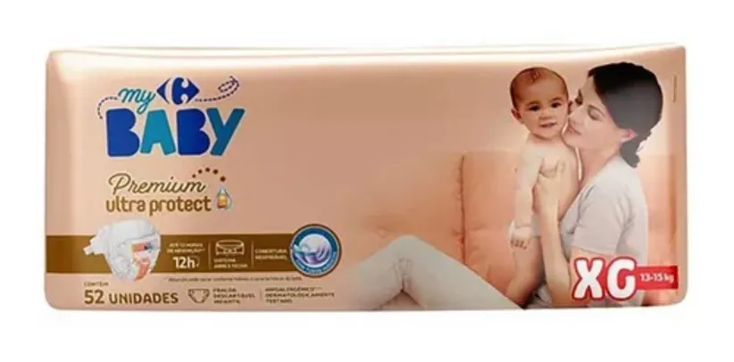 [Leve 2] Fralda Descartável Carrefour My Baby Xg - 52 Unidades