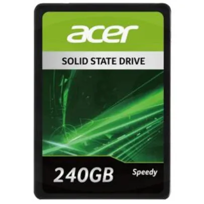 SSD Acer, Speedy, 240GB, SATA III, 550MB/s leitura, 490MB/s gravação | R$280