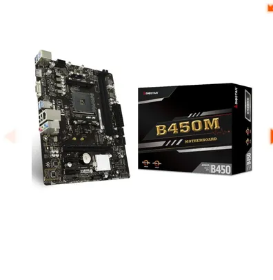 Placa Mãe Biostar B450MH, Chipset B450, AMD AM4, mATX, DDR4