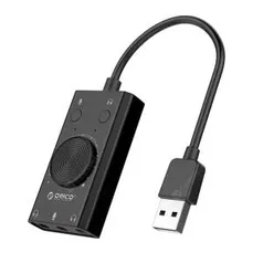 ORICO SC2-BK USB Multi-function Drive-free External Sound Card | R$ 52