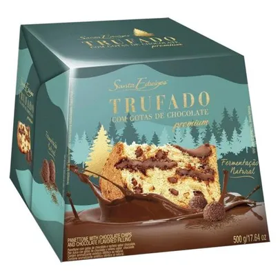 Panettone Recheado Trufado com Gotas de Chocolate 500g - Santa Edwiges