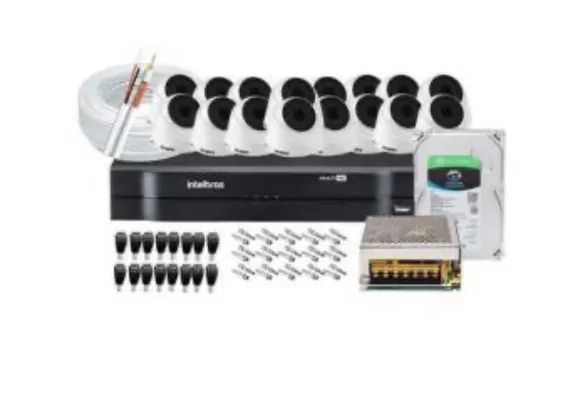 Kit 16 Câmeras de Segurança Infra HD 720p Intelbras VHL 1120D + DVR In